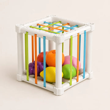 Motorikspielzeug für Babys – Sensorik-Spielzeug mit bunten Bändern und Stapelformen